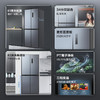 美的61厘米薄406升一级智能双变频十字对开双开门四开门家用电冰箱大容量BCD-406WSPZM(E) 商品缩略图5