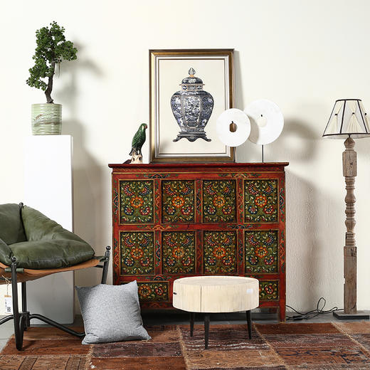 西藏柜彩漆柜复古柜装饰柜玄关柜储物柜多功能柜民宿家具 商品图5
