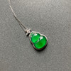 高冰种阳绿翡翠葫芦项链18k白金钻石镶嵌 商品缩略图1
