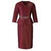 Q6446 2024春装新款紫红色假两件遮肚显瘦连衣裙中老妈妈气质通勤假两件 商品缩略图4