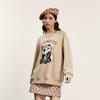 谜底中长款卫衣女2024春新款学院风大熊猫绣花圆领上衣241MV0074 商品缩略图1