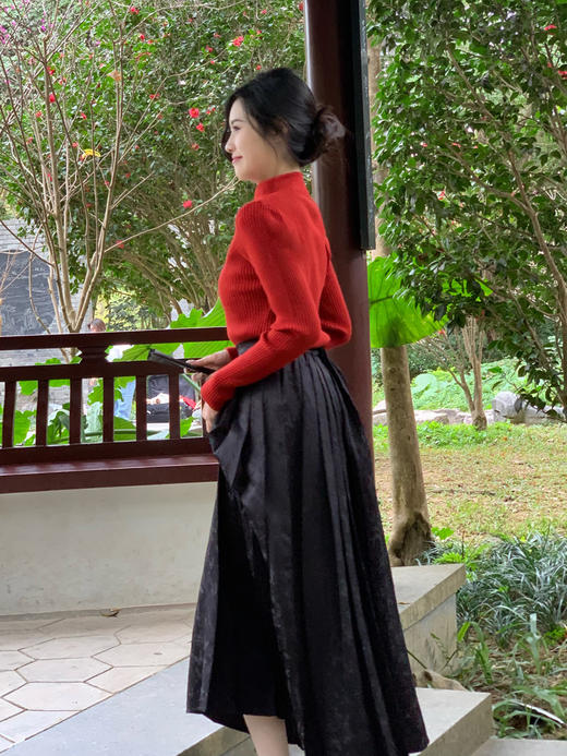 【百图lulu定制】【国风裙】苏绣  新中式 前幅平顺后腰弹力收褶 马面裙 商品图8