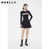 NEELLY纳俪商场同款内衬防走光百褶裙时尚百搭金属字母装饰A字裙N24021E01089 商品缩略图2