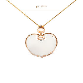 新疆国玉盟世玉和田玉金镶羊脂玉挂件【带证书·顺丰物流】