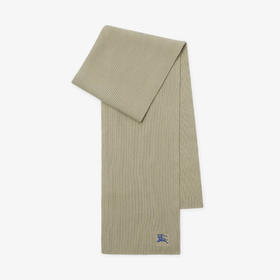 【二】BURBERRY 巴宝莉 男女通用马术骑士徽标（EKD）刺绣罗纹羊绒围巾 青绿色 8085772 B7311