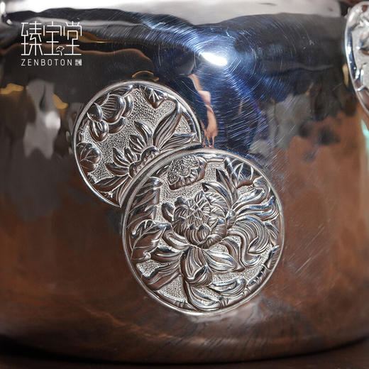 臻宝堂银壶9999纯银泡茶壶纯手工錾刻花卉小壶四季平安家用足银养生茶具 德钟四季平安-重约123g 容量约150ml 商品图3