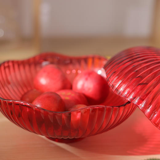 物作 幸福团圆灯笼果盘二件套 8085透明红 商品图4