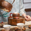 臻宝堂纯铜干泡台纯手工雕刻松树壶承家用功夫茶具镂空蓄水式茶台铜配件 鸿飞松月茶台 容量约800ml 商品缩略图1