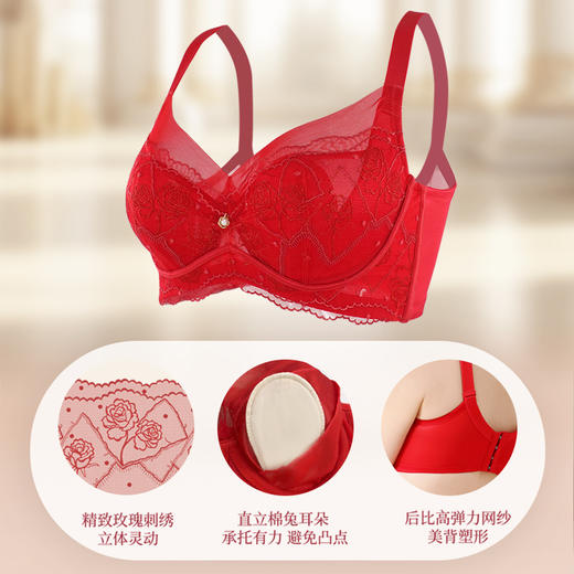 贝佳人“西西里玫瑰”水晶杯文胸BW932408 商品图3