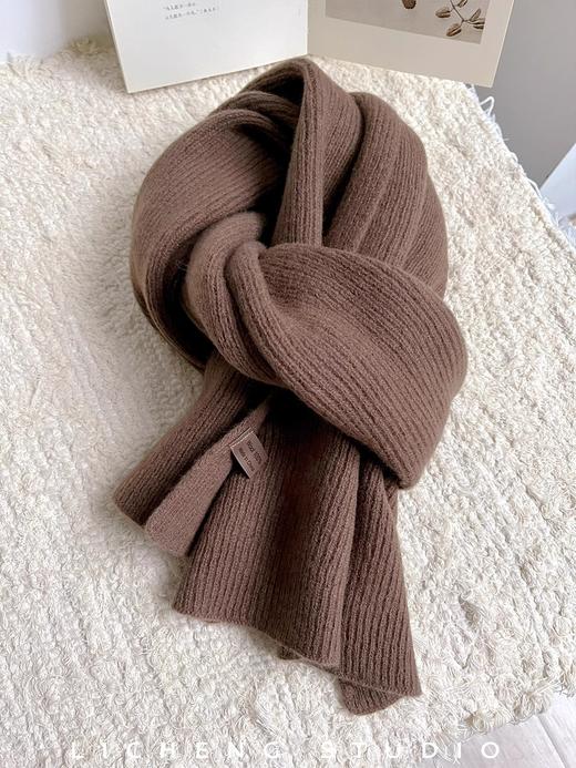 丁摩 高品质澳洲订单款100%羊毛围巾秋冬纯色加厚保暖针织情侣送礼围脖4ZF-11705 商品图7