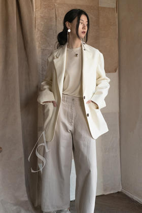 Studio Nicholson  奶白色CONDE棉质西装外套