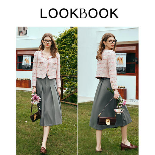 OLrain欧芮儿粉色小香风短外套女早春2024年新款千金感气质上衣 商品图4