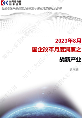 2023-8月国企改革月度洞察之战新产业