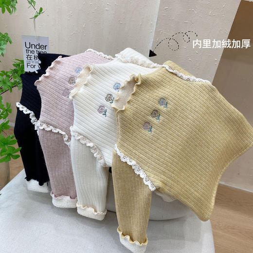 【加绒点缀，温柔陪伴周身!】女童加绒毛衣打底衫春秋季新款，儿童女宝宝冬装半高领加厚保暖衫上衣，将成为您孩子冬季衣橱中的必备单品! 商品图0
