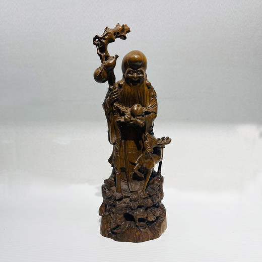 寿星鹿°做旧黄杨摆件 商品图0