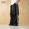 BJHG不计后果春美式拼色织带休闲裤子男潮梭织长裤阔腿堆叠伞兵裤 商品缩略图7