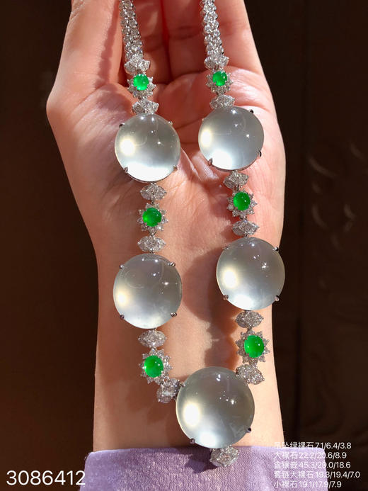 玻璃种蛋面套链【3086412】具体价格微信咨询 商品图2