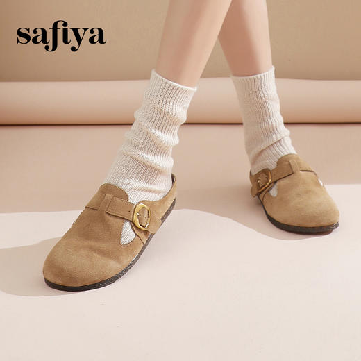 Safiya/索菲娅2024春季新品懒人鞋复古软底休闲外穿舒适勃肯凉拖 SF41110144 商品图6