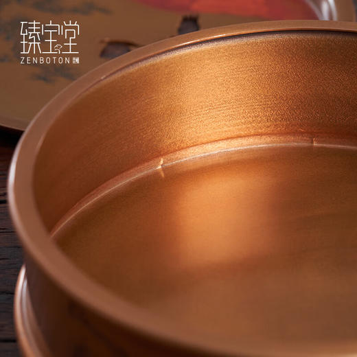 臻宝堂纯铜干泡台纯手工雕刻松树壶承家用功夫茶具镂空蓄水式茶台铜配件 鸿飞松月茶台 容量约800ml 商品图3