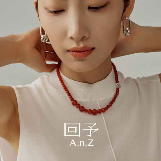 A.n.Z回予 红玛瑙绳结项链不规则设计首饰 商品图2