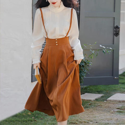 裁缝学苑AX166 新款法式背带半身裙纸样衬衫上衣套装女装版型打版 商品图1