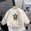 【柔软舒适，儿童专属暖意】女童冬装毛毛加绒卫衣2024春秋季新款，洋气儿童宝宝保暖加厚毛绒上衣，精致的剪裁和精美的图案使其更具时尚感和洋气感！ 商品缩略图2