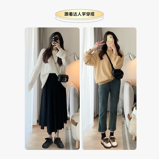 ZHR板鞋女2024春季新款复古简约潮流百搭软嘭厚底舒适面包休闲鞋 商品图9