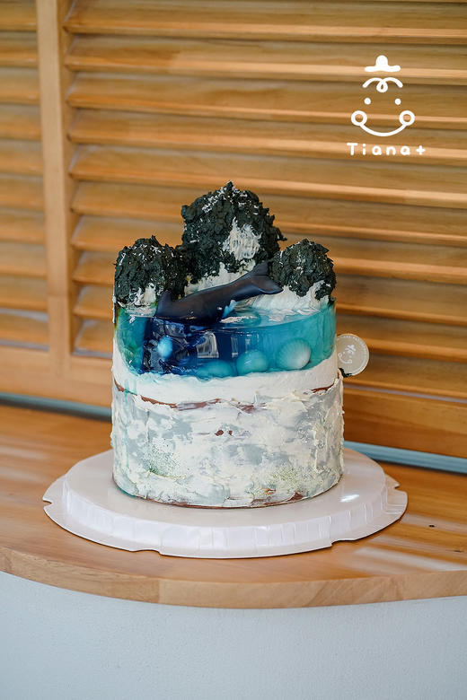 翻糖定制款-鲸岛 鲸鱼  海岛 红丝绒款 商品图2