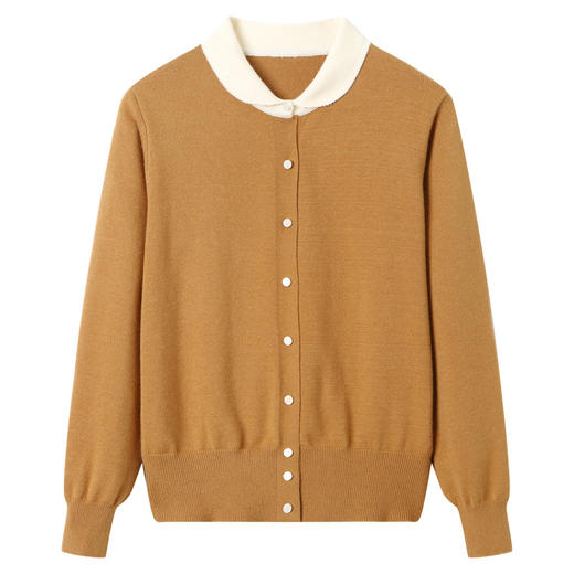 CC-QLS6660小香风外套女本命年新年拼色长袖开衫针织衫2024春秋新款外搭 商品图4