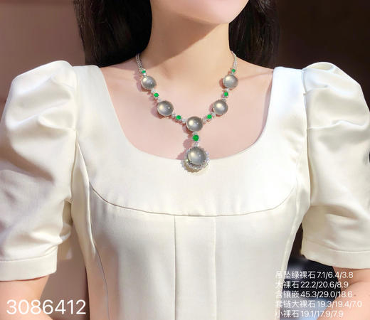 玻璃种蛋面套链【3086412】具体价格微信咨询 商品图4