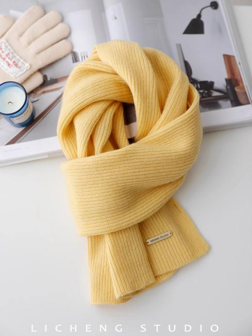 丁摩 高品质澳洲订单款100%羊毛围巾秋冬纯色加厚保暖针织情侣送礼围脖4ZF-11705 商品图6