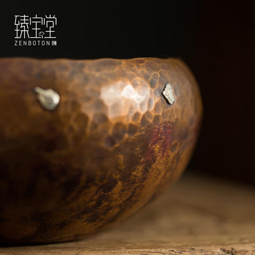 【样品清仓6折，仅1件，无货退款】臻宝堂（ZENBOTON）纯铜镶银梅花茶洗水洗纯手工茶渣桶茶具家用紫铜建水功夫茶道配件 暗香建水.器形更新 请联系客服 容量约850ml 商品图3