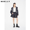 NEELLY纳俪商场同款春季撞色高腰短裤女复古印花松紧腰直筒休闲裤N24021H01094 商品缩略图1