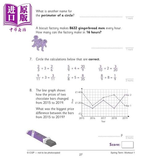 【中商原版】英国CGP KS2 Maths 10-Minute Weekly Workouts - Year 6 商品图3