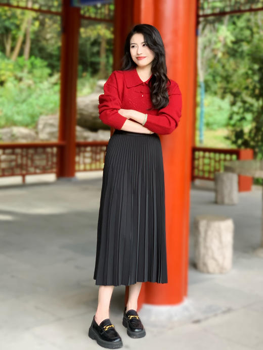 【百图lulu定制】【国风针织衫】新中式 国风 盘扣 翻领 毛衣 商品图5