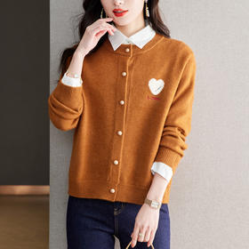 CC-QLS6656春装新款针织开衫小个子毛衣外套春秋季2024新款短款外搭慵懒风上