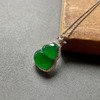高冰种阳绿翡翠葫芦项链18k白金钻石镶嵌 商品缩略图2