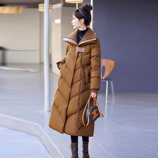 ALBB-90白鸭绒羽绒服女秋冬季2023年新款时尚洋气高端奢华中长款高级感 商品图0