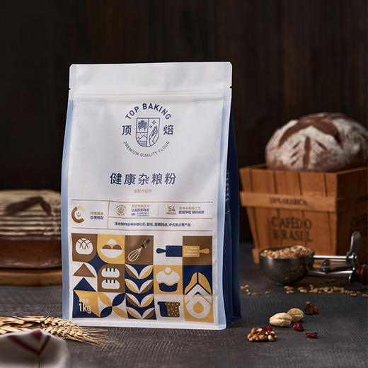 顶焙全麦面粉含麦麸杂粮面包粉高纤硬红麦高筋粉专用烘焙原料1kg 商品图0