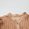 谜底格子衬衫长袖女2024春款复古特色宽松圆领亲肤衬衣241MS0082 商品缩略图3