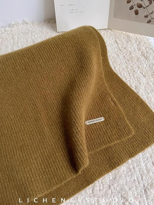 丁摩 高品质澳洲订单款100%羊毛围巾秋冬纯色加厚保暖针织情侣送礼围脖4ZF-11705 商品图9