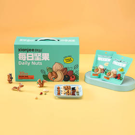 鲜记  每日坚果礼盒600g 饱满大颗 酥脆果仁 混合果仁便捷小袋装  48小时发货