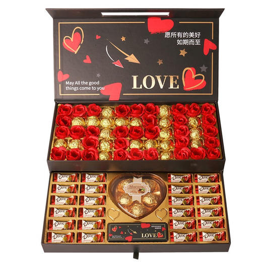 【只为遇见你！德芙巧克力情人节礼盒】 浓醇德芙 只给挚爱 品质烘培巧克力 情人节新年礼物送女友零食生日糖果 德芙巧克力礼盒 商品图2
