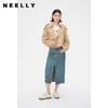 NEELLY纳俪商场同款春季卡其色风衣外套女短款英伦风翻领工装夹克N24021F01079 商品缩略图1