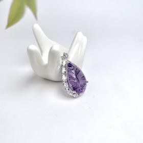 S925水晶吊坠-薰衣草水滴19*26