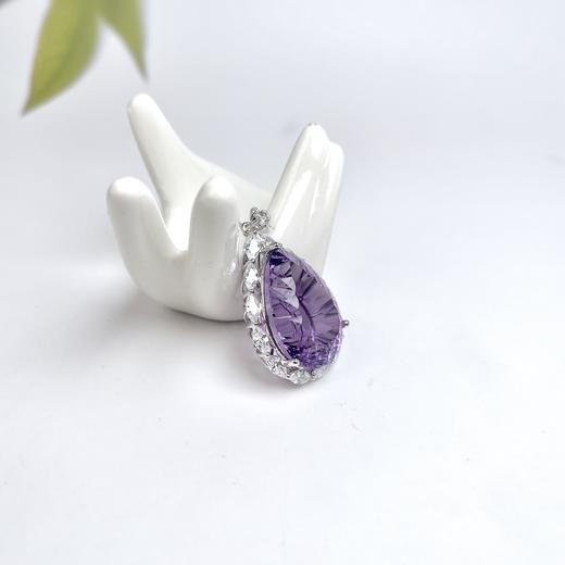 S925水晶吊坠-薰衣草水滴19*26 商品图0