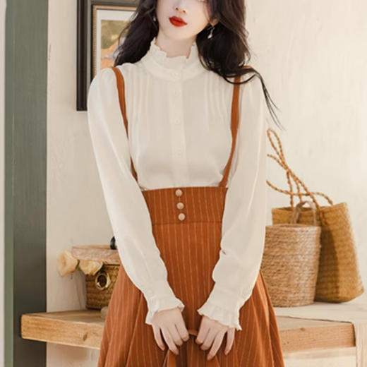 裁缝学苑AX166 新款法式背带半身裙纸样衬衫上衣套装女装版型打版 商品图2