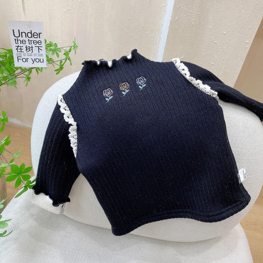 【加绒点缀，温柔陪伴周身!】女童加绒毛衣打底衫春秋季新款，儿童女宝宝冬装半高领加厚保暖衫上衣，将成为您孩子冬季衣橱中的必备单品! 商品图2