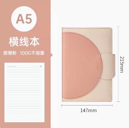 卡杰横线芯双圆款撞色A5笔记本CA5J25090 商品图0