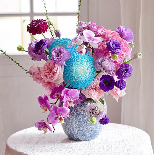 《紫气东来》牡丹菊藏宝图紫色桔梗新年插花 商品图3